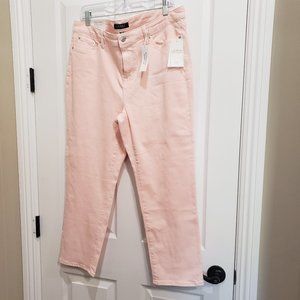 Lauren Ralph Lauren Womens 16W Plus Pale Pink Jeans NWT $110 Premium straight